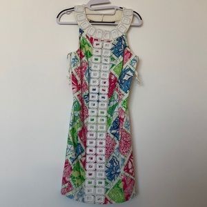 Lilly Pulitzer print beaded cocktail dress